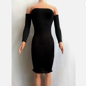 Black Rayon Mini Dress for My Size Barbie Doll 36" New OOAK